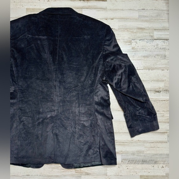 Stafford Blazer Sport Coat Mens 46R Black Corduroy Classic Fit - Picture 7 of 12